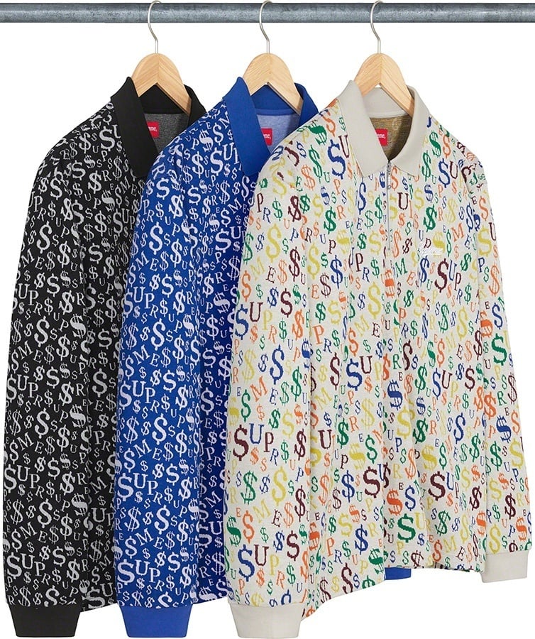 Currency Jacquard Zip L/S Polo